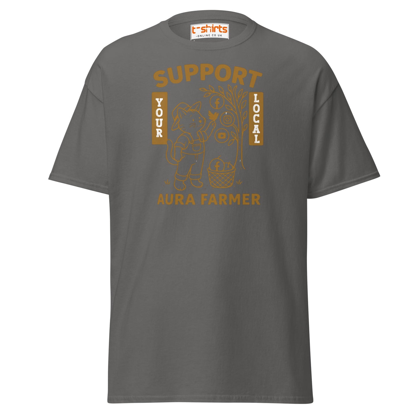 Support Your Local Aura Farmer T-Shirt - Charcoal - T-Shirts Online