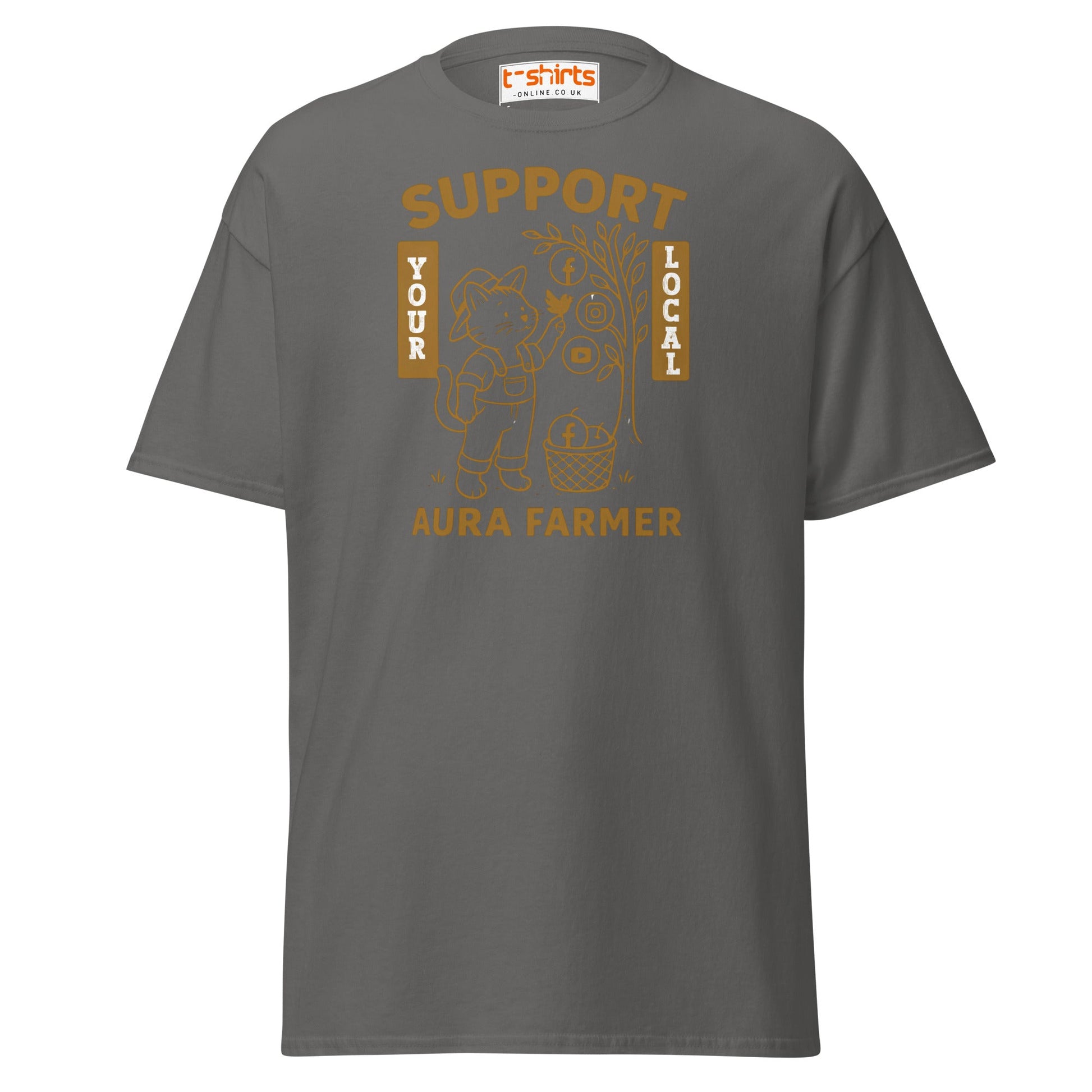 Support Your Local Aura Farmer T-Shirt - Charcoal - T-Shirts Online