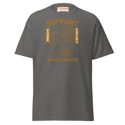 Support Your Local Aura Farmer T-Shirt - Charcoal - T-Shirts Online