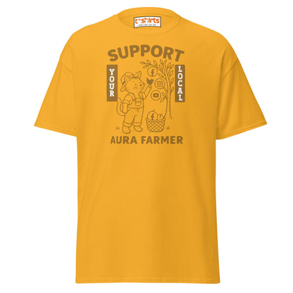 Support Your Local Aura Farmer T-Shirt - Gold - T-Shirts Online