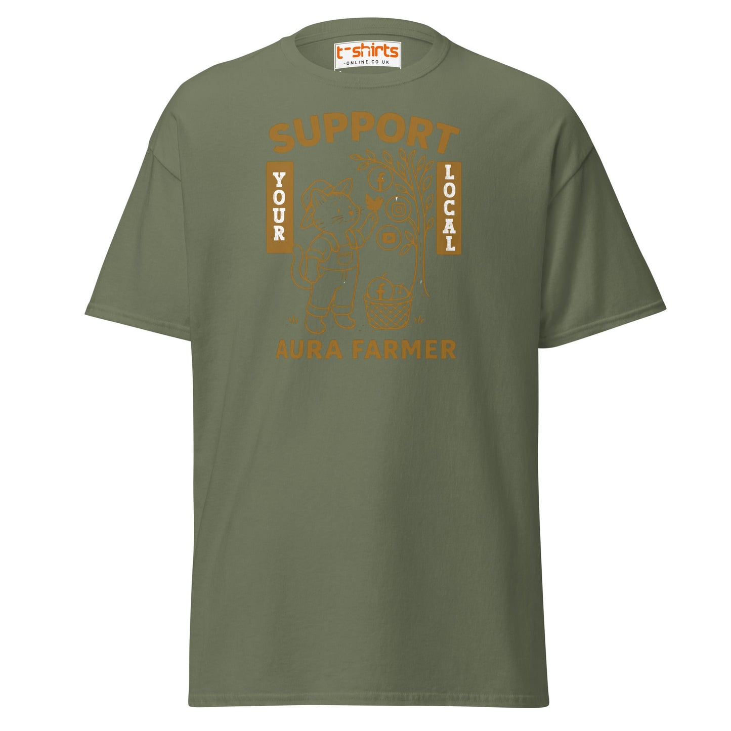 Support Your Local Aura Farmer T-Shirt - Military Green - T-Shirts Online