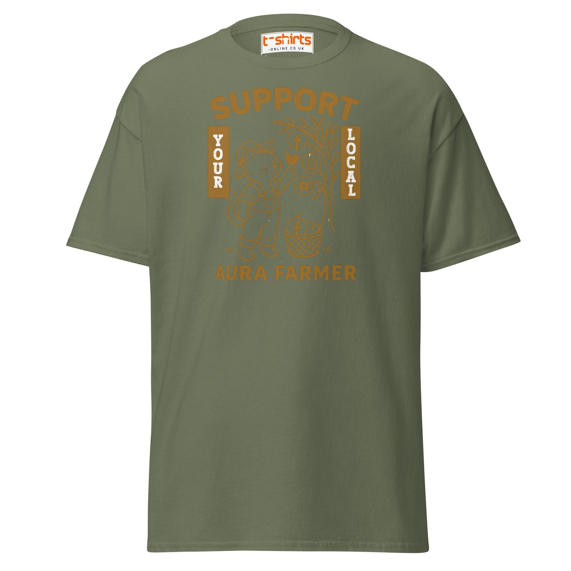 Support Your Local Aura Farmer T-Shirt - Military Green - T-Shirts Online