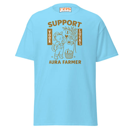 Support Your Local Aura Farmer T-Shirt - Sky - T-Shirts Online