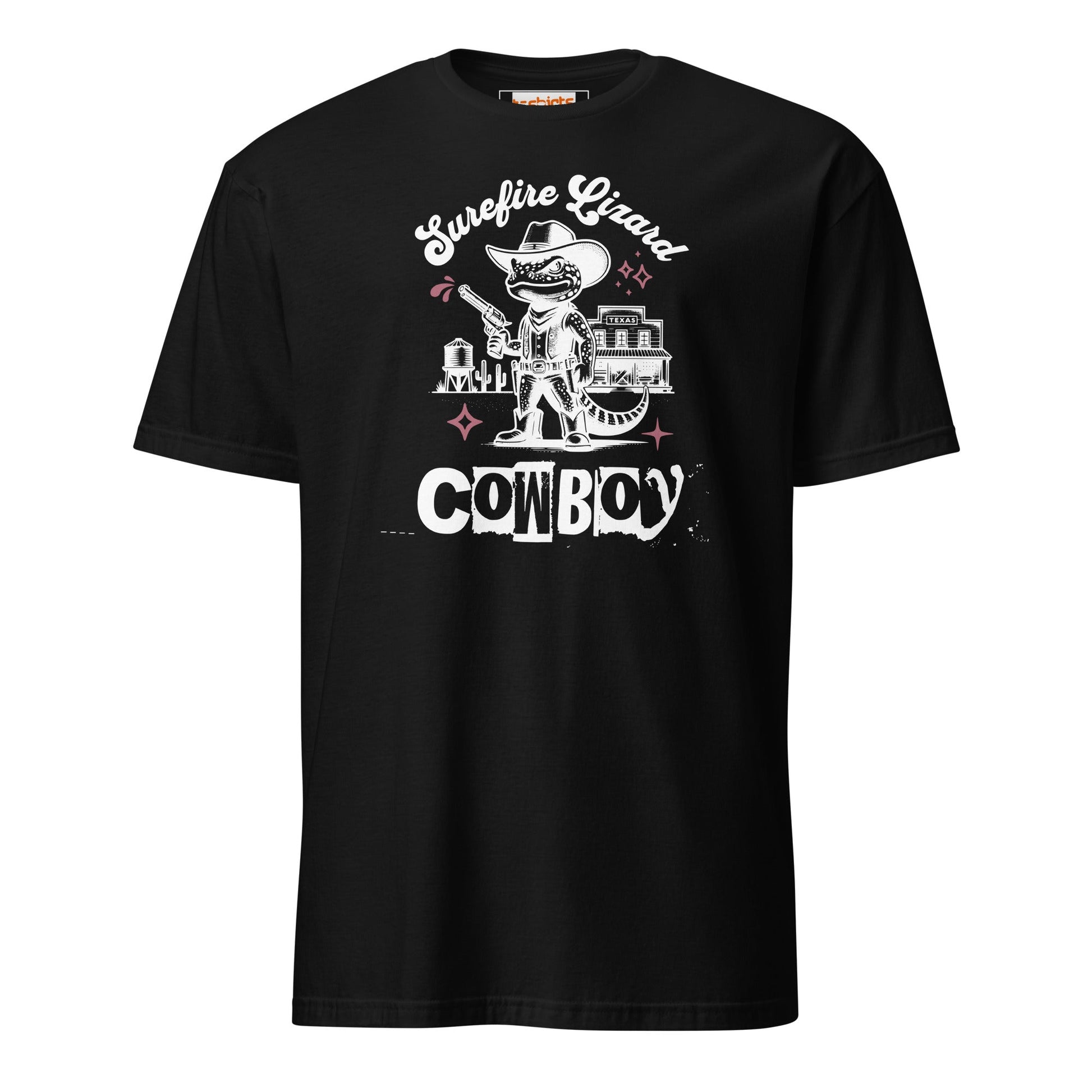 Surefire Lizard Cowboy T-Shirt - Black - T-Shirts Online