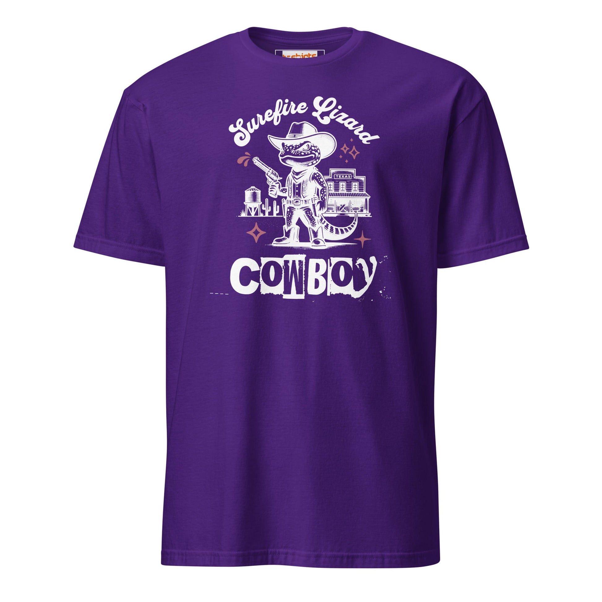 Surefire Lizard Cowboy T-Shirt - Purple - T-Shirts Online