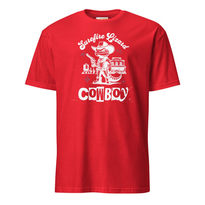 Surefire Lizard Cowboy T-Shirt - Red - T-Shirts Online