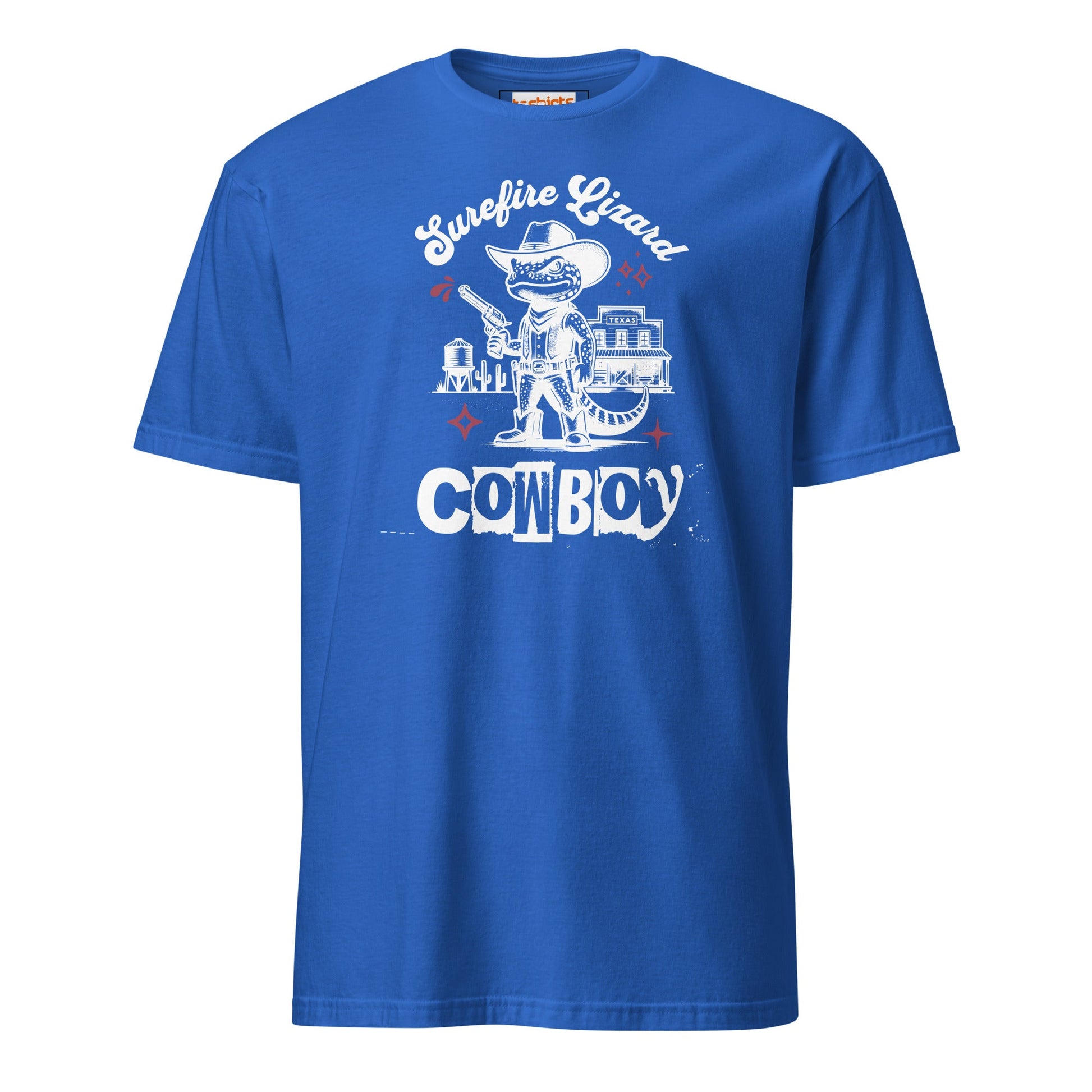 Surefire Lizard Cowboy T-Shirt - Royal - T-Shirts Online