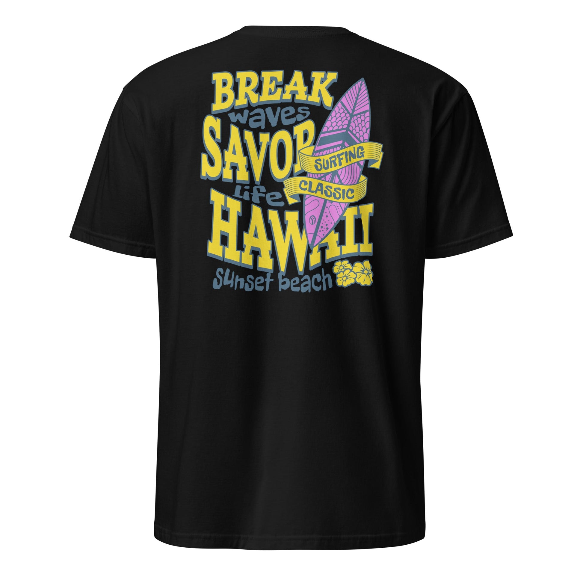 Surf Beach T-Shirt | Summertime Surf Tee - Black - T-Shirts Online