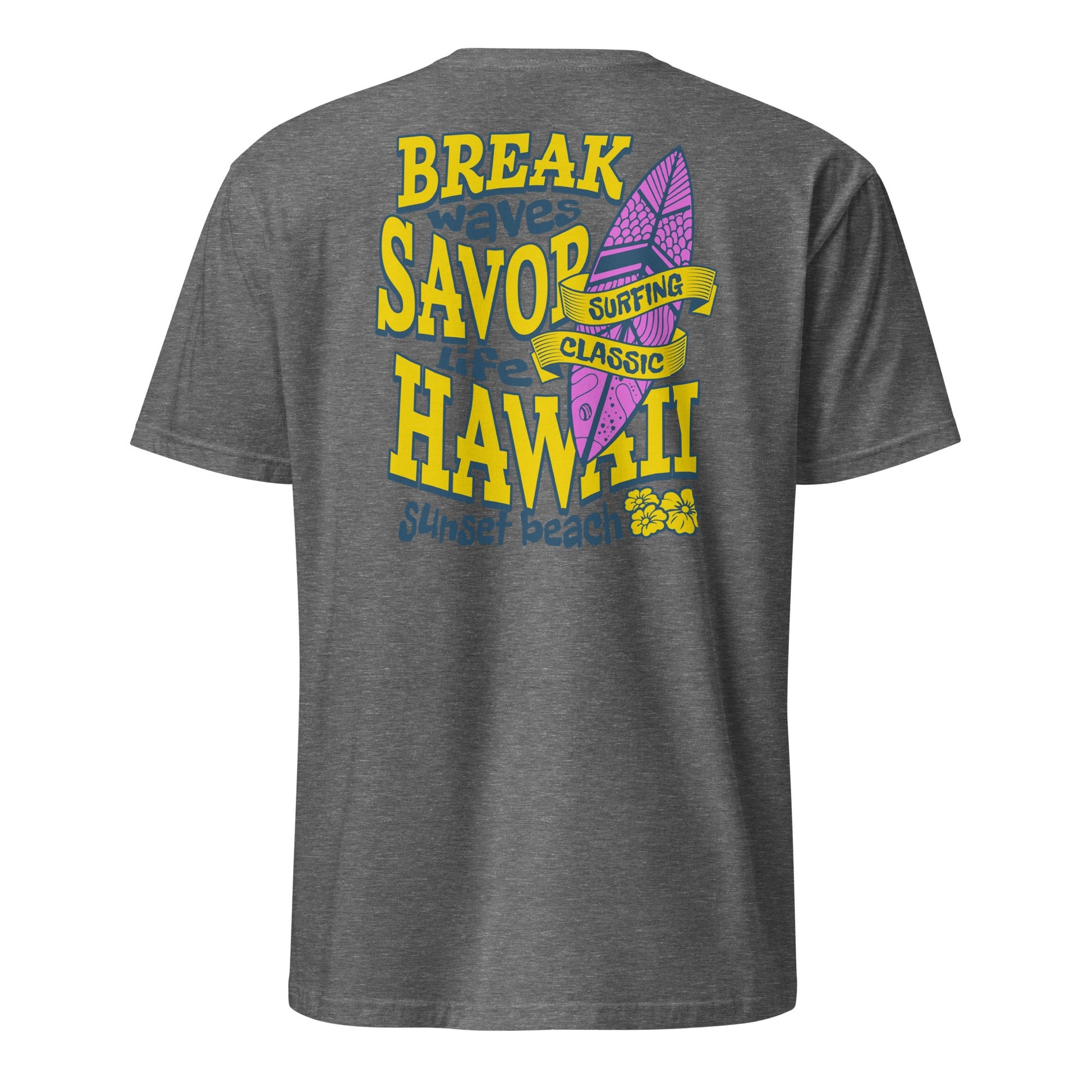 Surf Beach T-Shirt | Summertime Surf Tee - Graphite Heather - T-Shirts Online