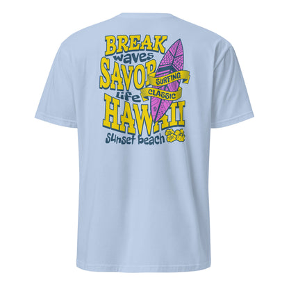 Surf Beach T-Shirt | Summertime Surf Tee - Light Blue - T-Shirts Online