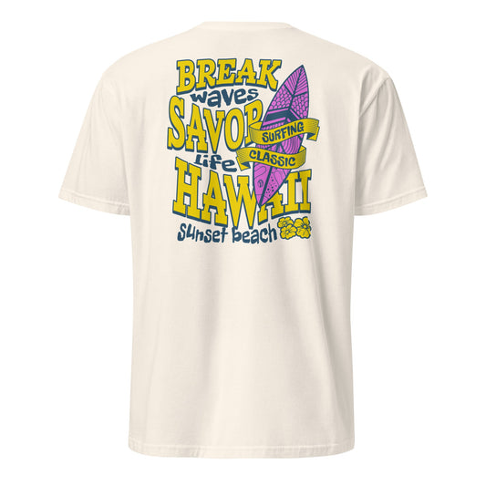 Surf Beach T-Shirt | Summertime Surf Tee - Natural - T-Shirts Online