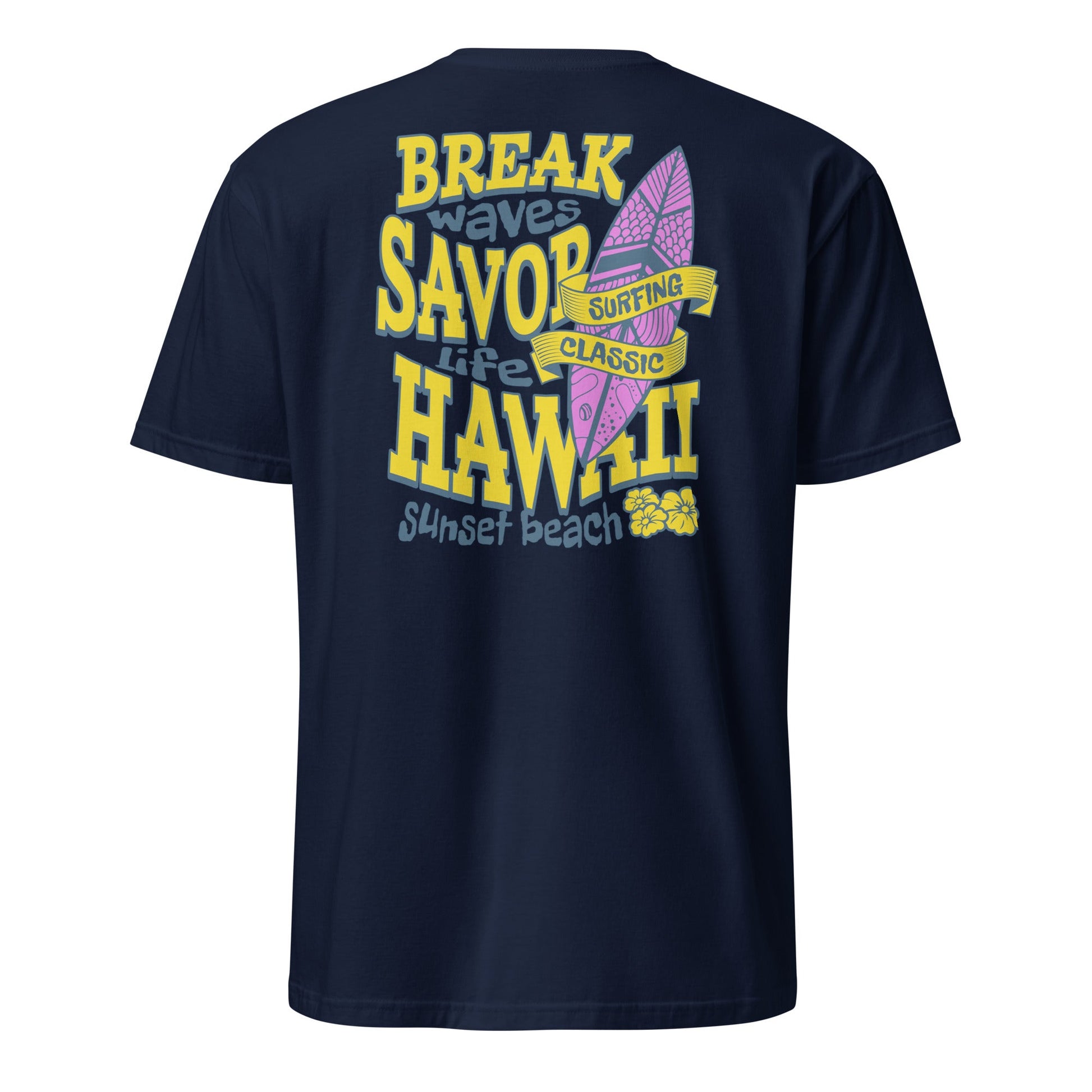 Surf Beach T-Shirt | Summertime Surf Tee - Navy - T-Shirts Online
