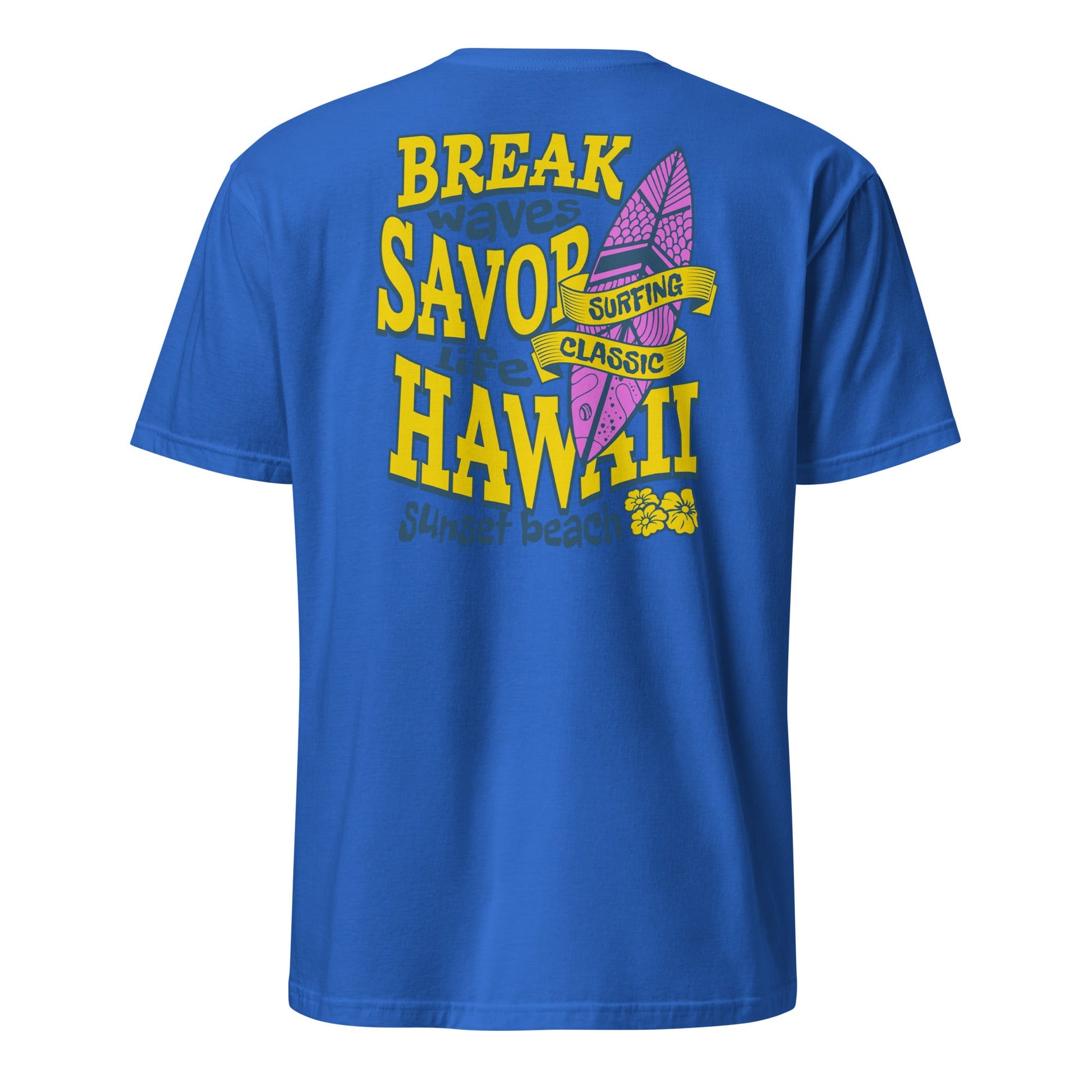 Surf Beach T-Shirt | Summertime Surf Tee - Royal - T-Shirts Online