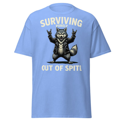 Surviving Purely Out of Spite Wolf T-Shirt - Carolina Blue - T-Shirts Online