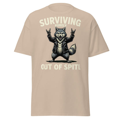 Surviving Purely Out of Spite Wolf T-Shirt - Sand - T-Shirts Online