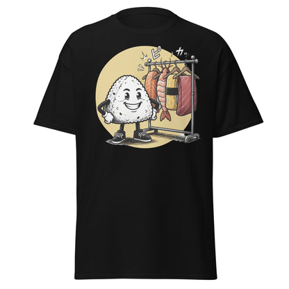 Sushi Fashion Rice Ball T-Shirt – Funny Cartoon Sushi Tee - Black - T-Shirts Online