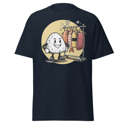 Sushi Fashion Rice Ball T-Shirt – Funny Cartoon Sushi Tee - Navy - T-Shirts Online