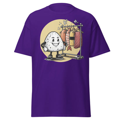 Sushi Fashion Rice Ball T-Shirt – Funny Cartoon Sushi Tee - Purple - T-Shirts Online