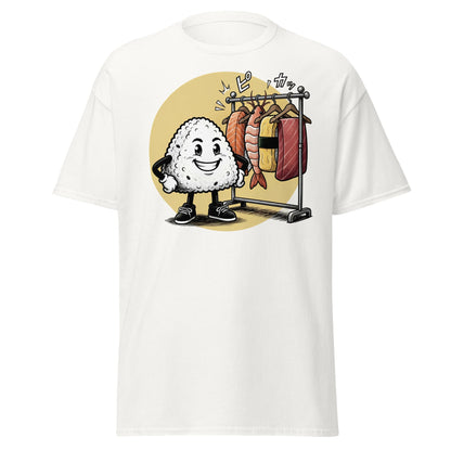 Sushi Fashion Rice Ball T-Shirt – Funny Cartoon Sushi Tee - White - T-Shirts Online