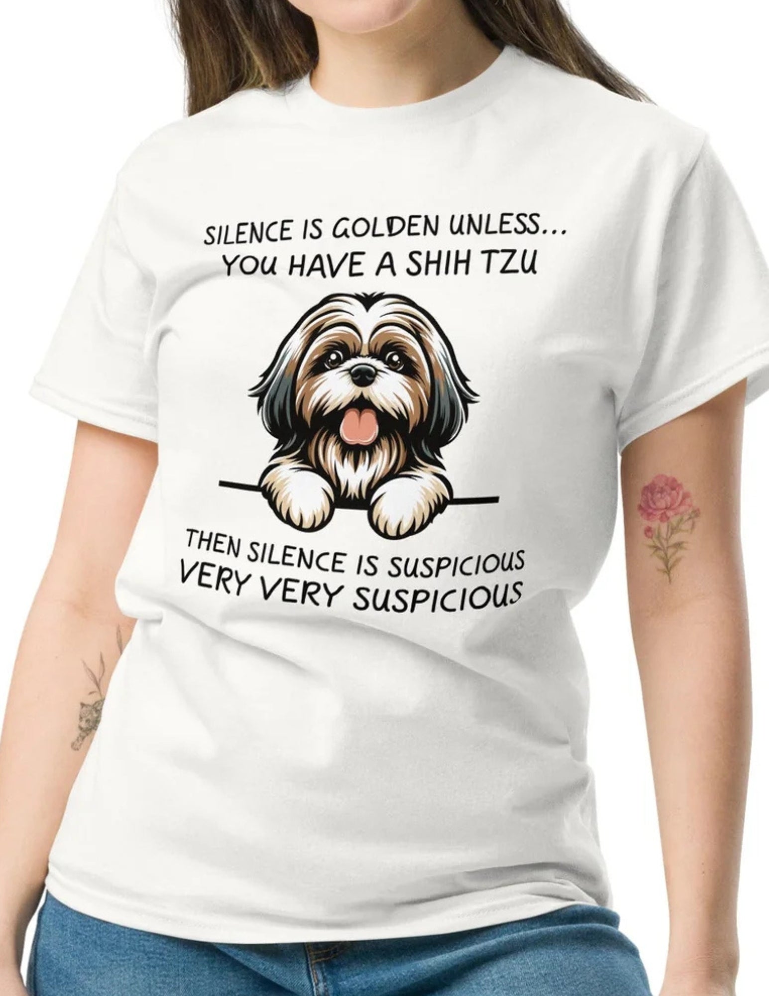 Suspicious Shih Tzu | Shih Tzu T-Shirt - Royal - T-Shirts Online