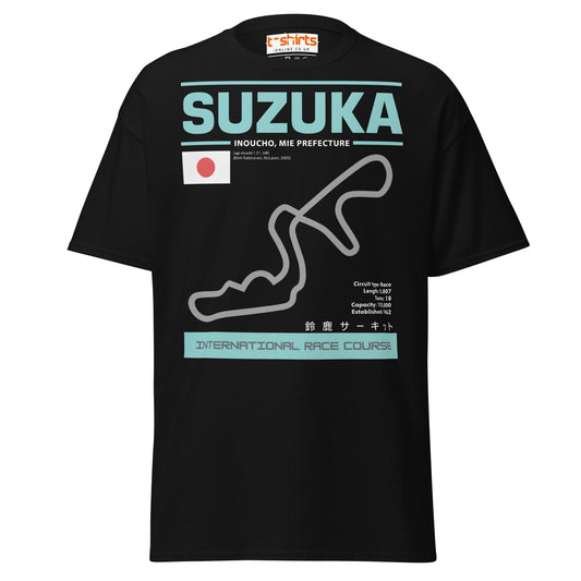 Suzuka Circuit T-Shirt – Japanese Racing Track Tee - Black - T-Shirts Online