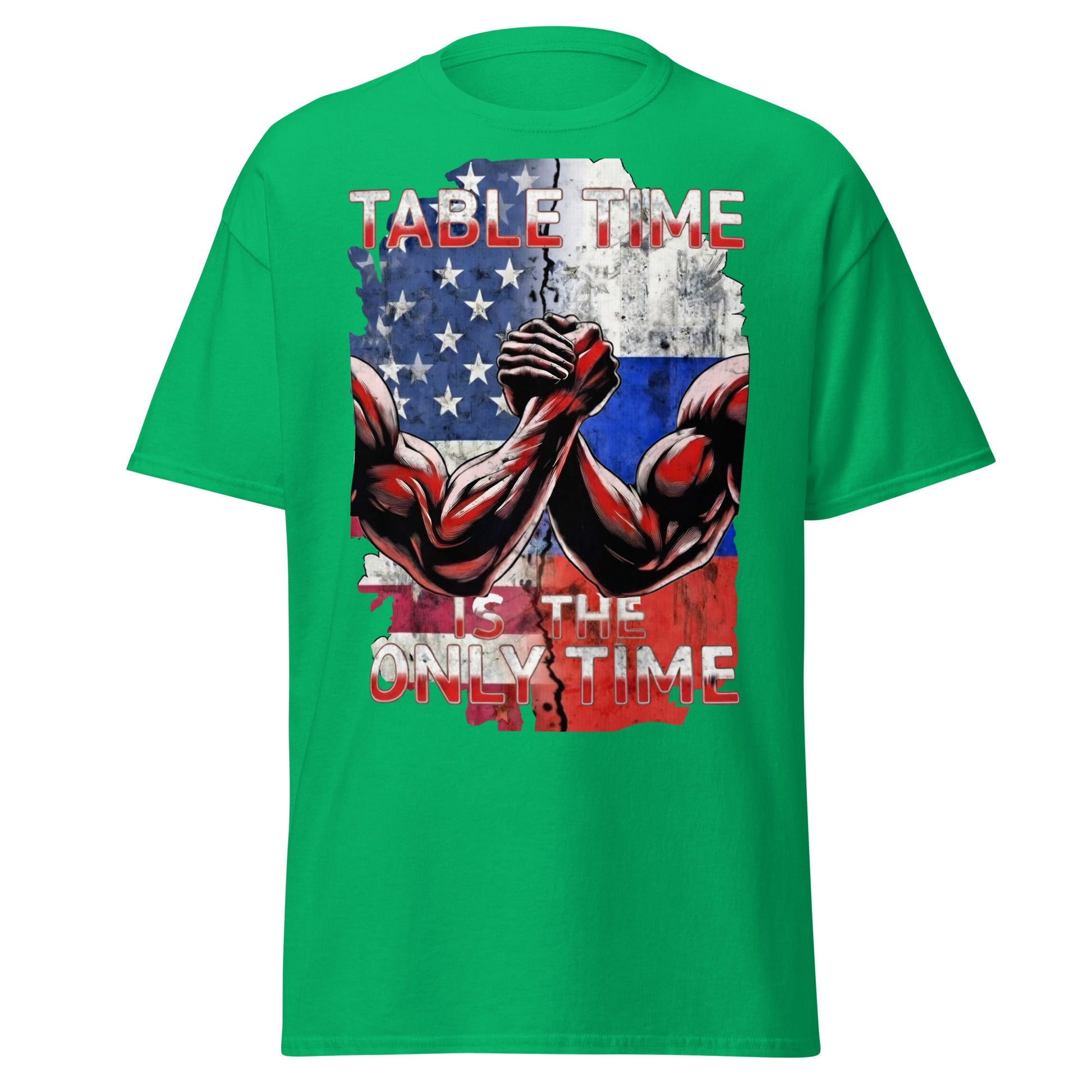 Table Time Arm Wrestling T-Shirt - Patriotic Strength Tee - Irish Green - T-Shirts Online