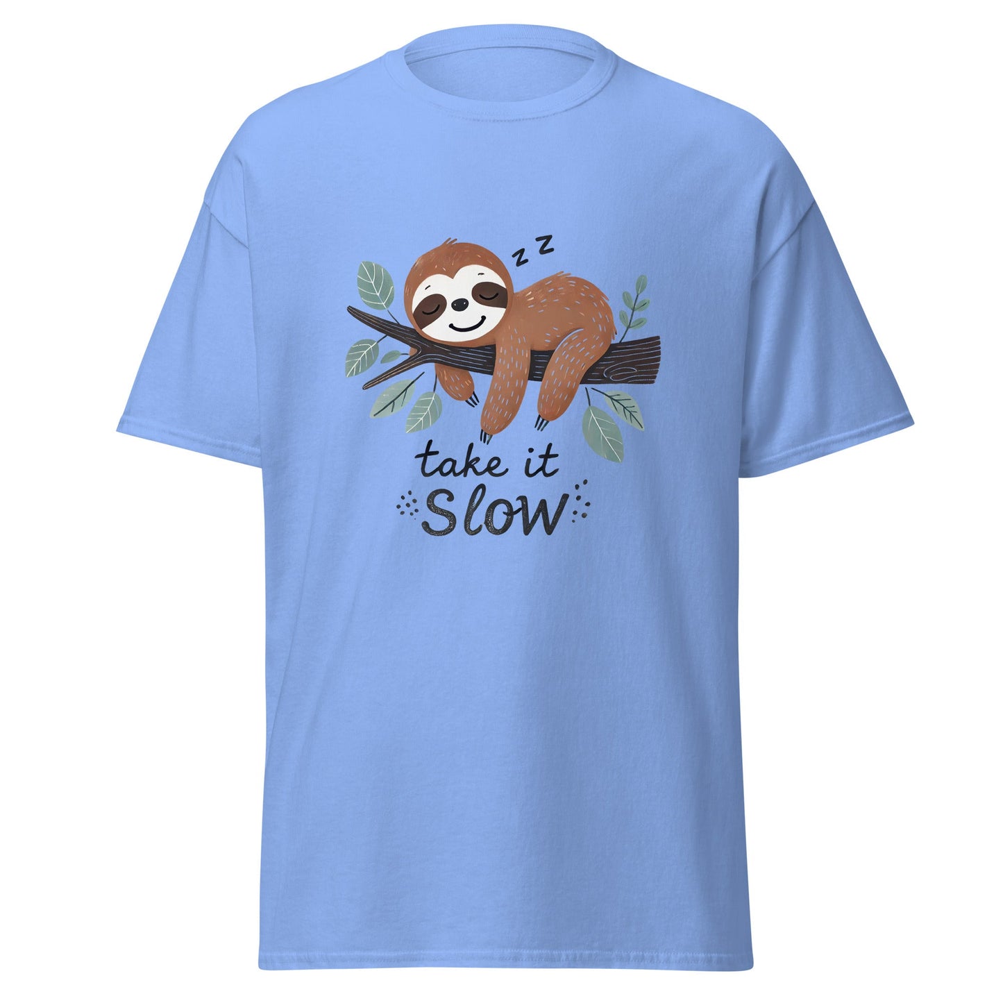Take it Slow | Sloth T-Shirt - Carolina Blue - T-Shirts Online