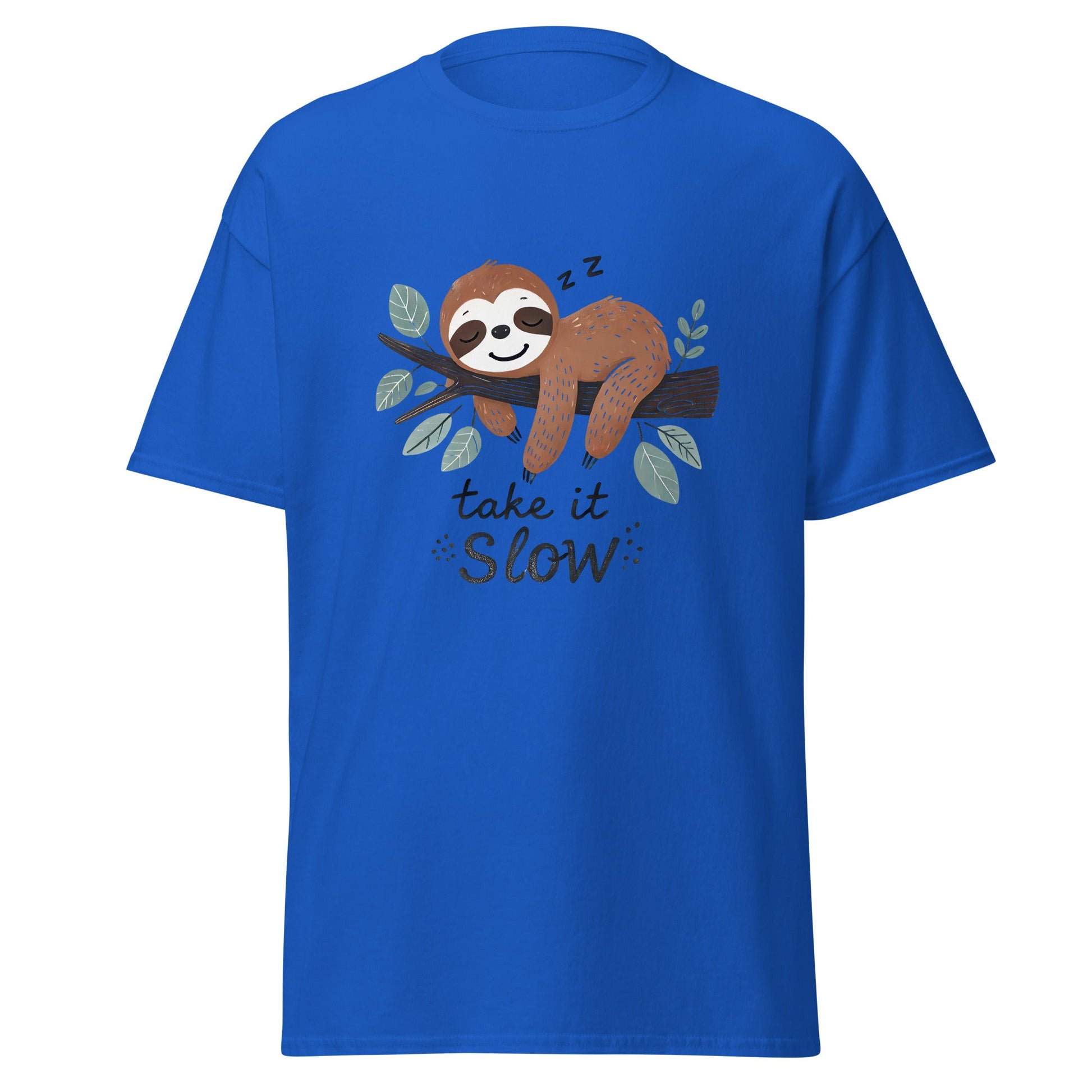 Take it Slow | Sloth T-Shirt - Royal - T-Shirts Online