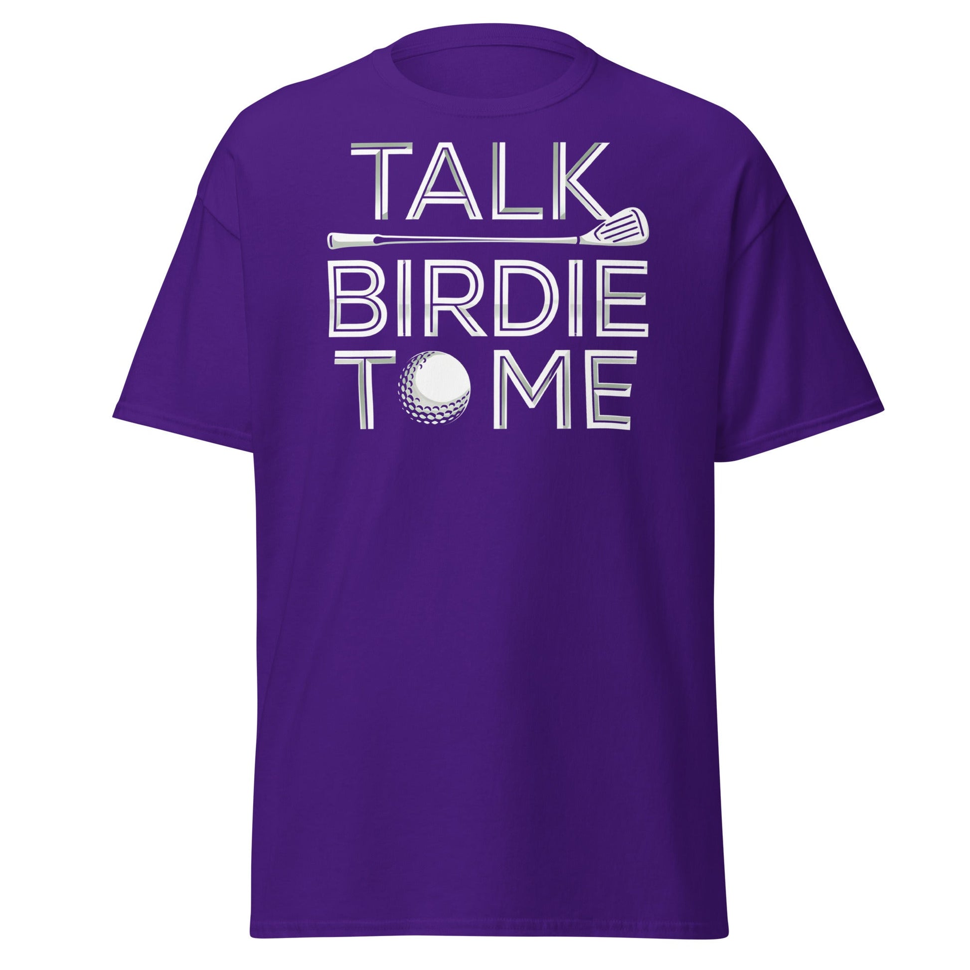 Talk Birdie To Me T-Shirt - Funny Golf Pun Tee - Purple - T-Shirts Online