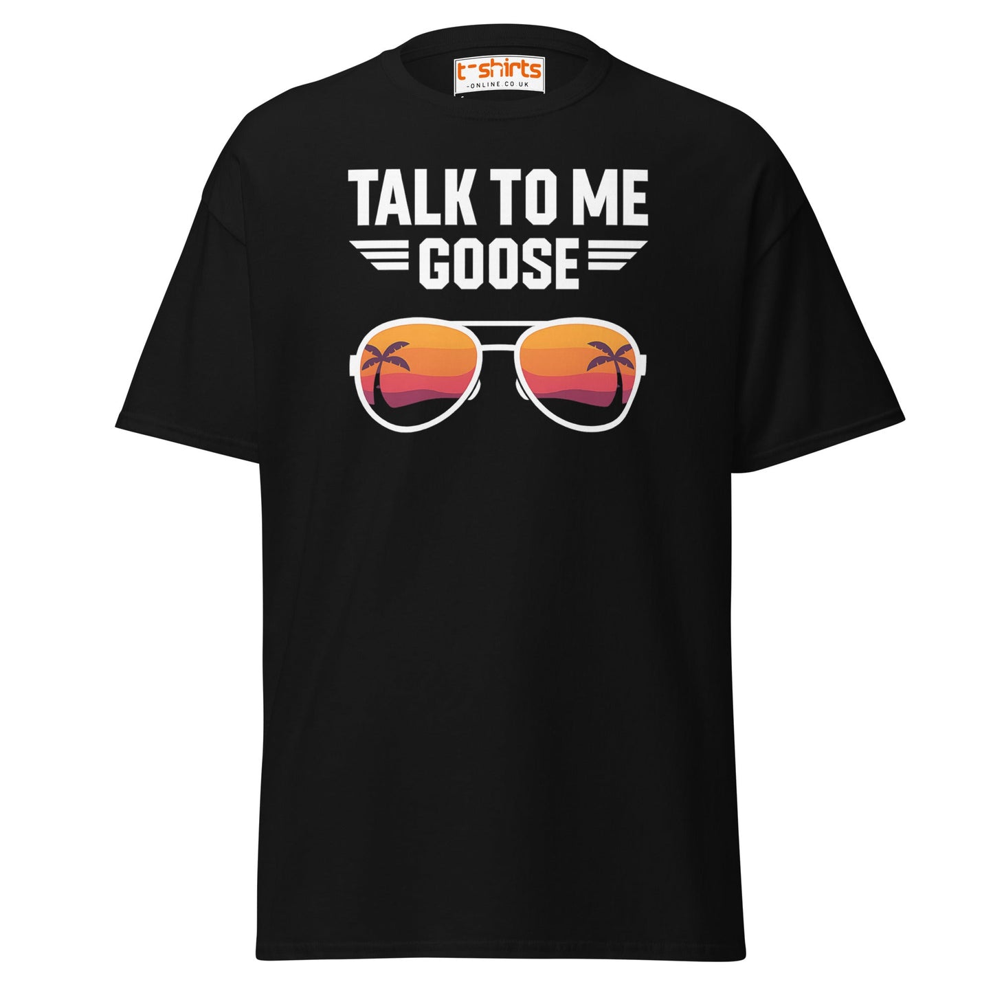 Talk To Me Goose T-Shirt – Retro Aviator Tee - Black - T-Shirts Online