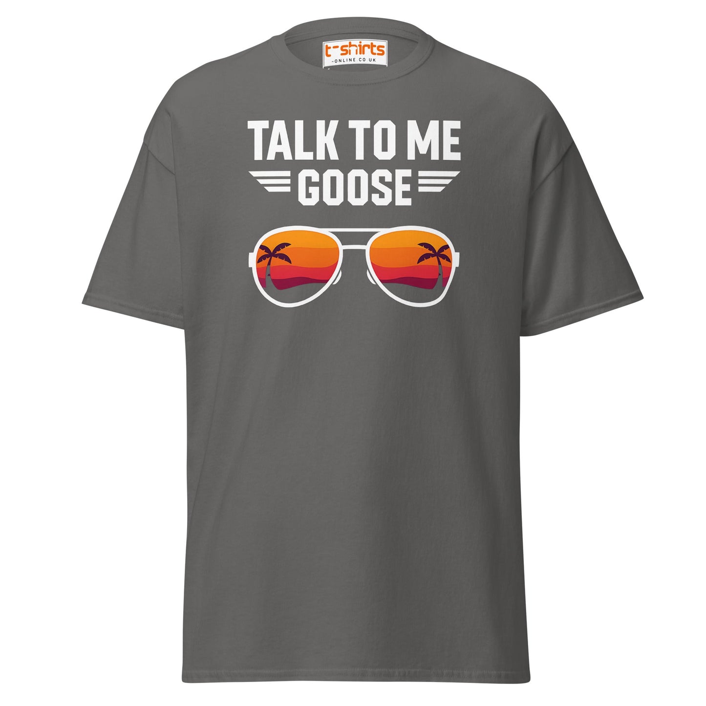 Talk To Me Goose T-Shirt – Retro Aviator Tee - Charcoal - T-Shirts Online