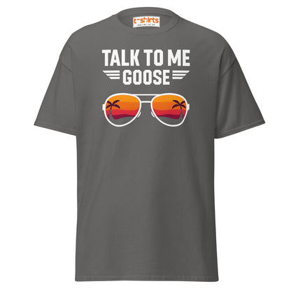 Talk To Me Goose T-Shirt – Retro Aviator Tee - Charcoal - T-Shirts Online
