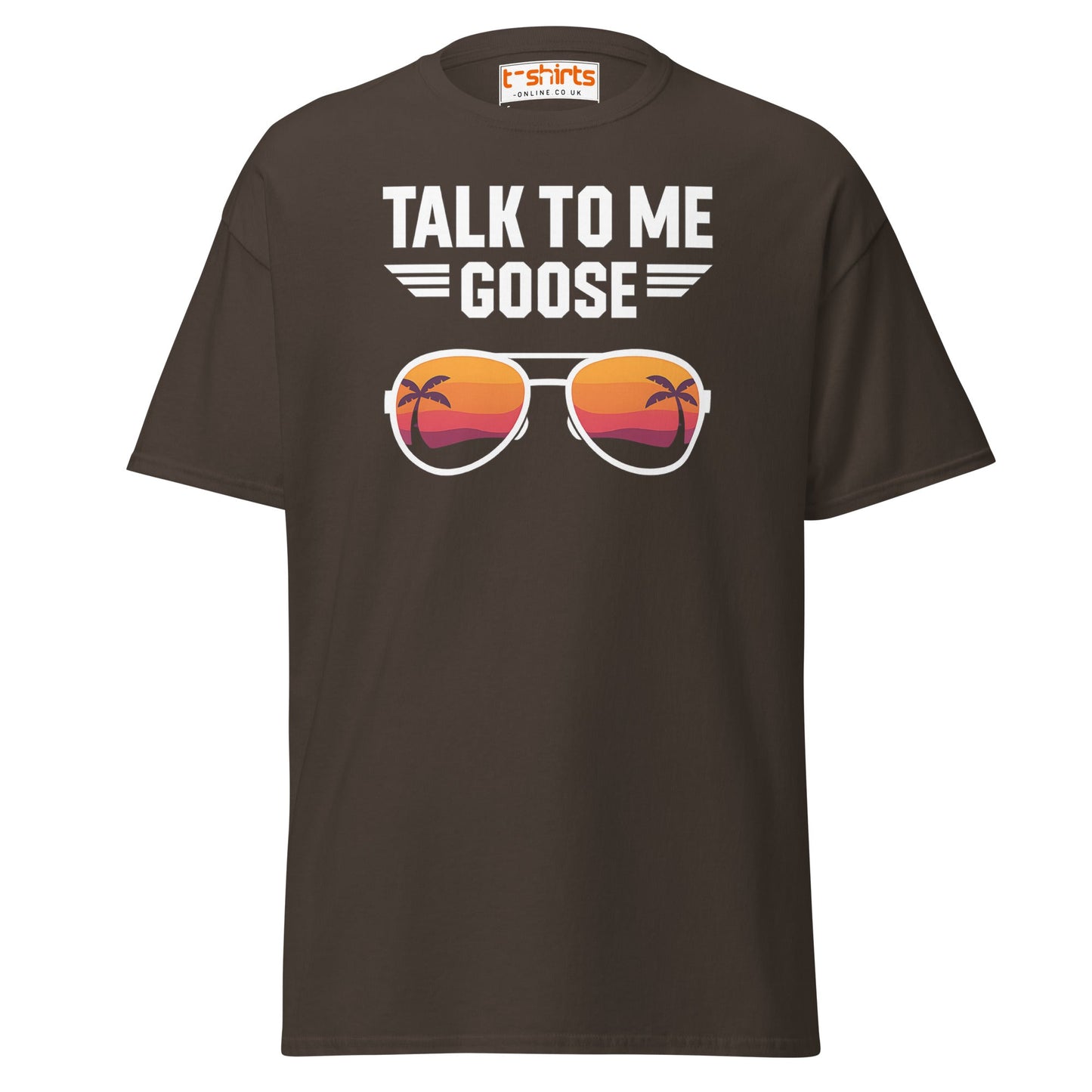 Talk To Me Goose T-Shirt – Retro Aviator Tee - Dark Chocolate - T-Shirts Online