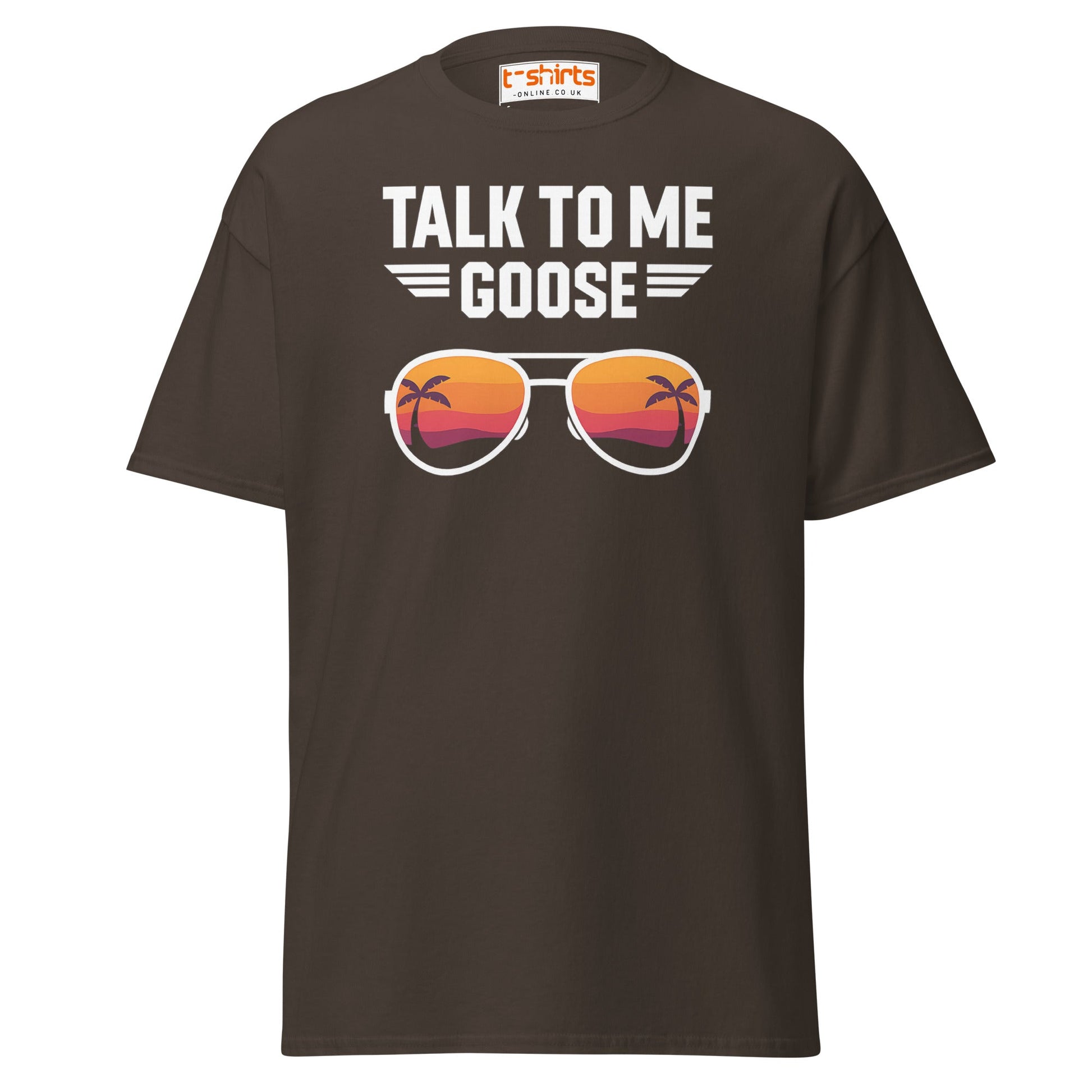 Talk To Me Goose T-Shirt – Retro Aviator Tee - Dark Chocolate - T-Shirts Online