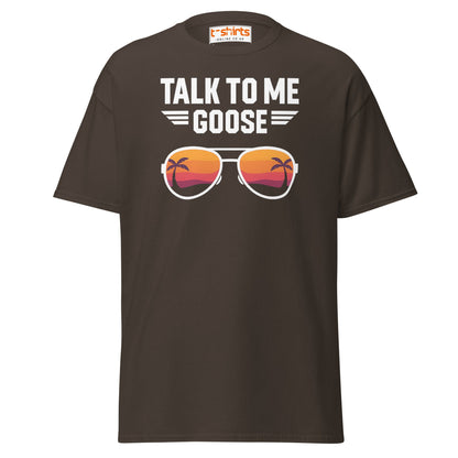 Talk To Me Goose T-Shirt – Retro Aviator Tee - Dark Chocolate - T-Shirts Online