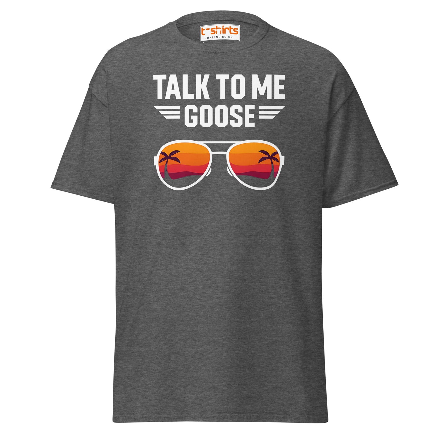 Talk To Me Goose T-Shirt – Retro Aviator Tee - Dark Heather - T-Shirts Online
