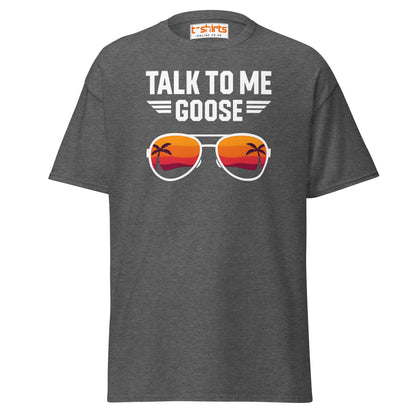 Talk To Me Goose T-Shirt – Retro Aviator Tee - Dark Heather - T-Shirts Online