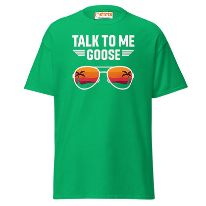 Talk To Me Goose T-Shirt – Retro Aviator Tee - Irish Green - T-Shirts Online
