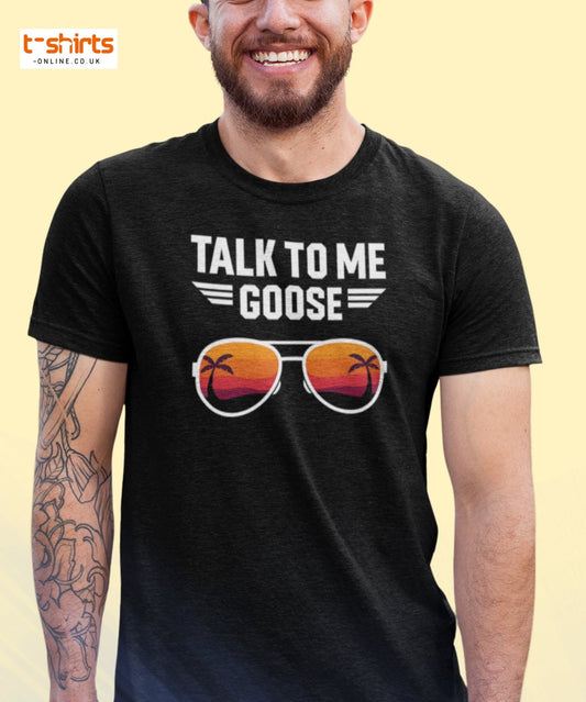Talk To Me Goose T-Shirt – Retro Aviator Tee - Maroon - T-Shirts Online