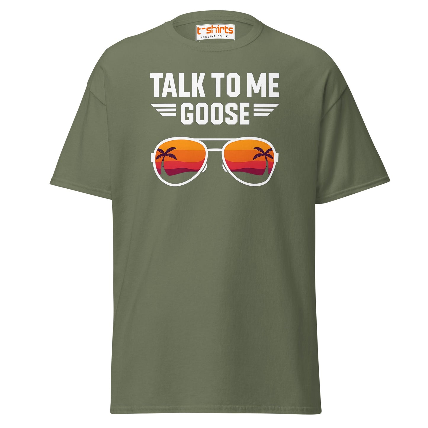 Talk To Me Goose T-Shirt – Retro Aviator Tee - Military Green - T-Shirts Online