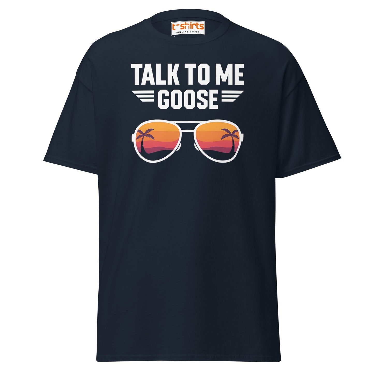 Talk To Me Goose T-Shirt – Retro Aviator Tee - Navy - T-Shirts Online