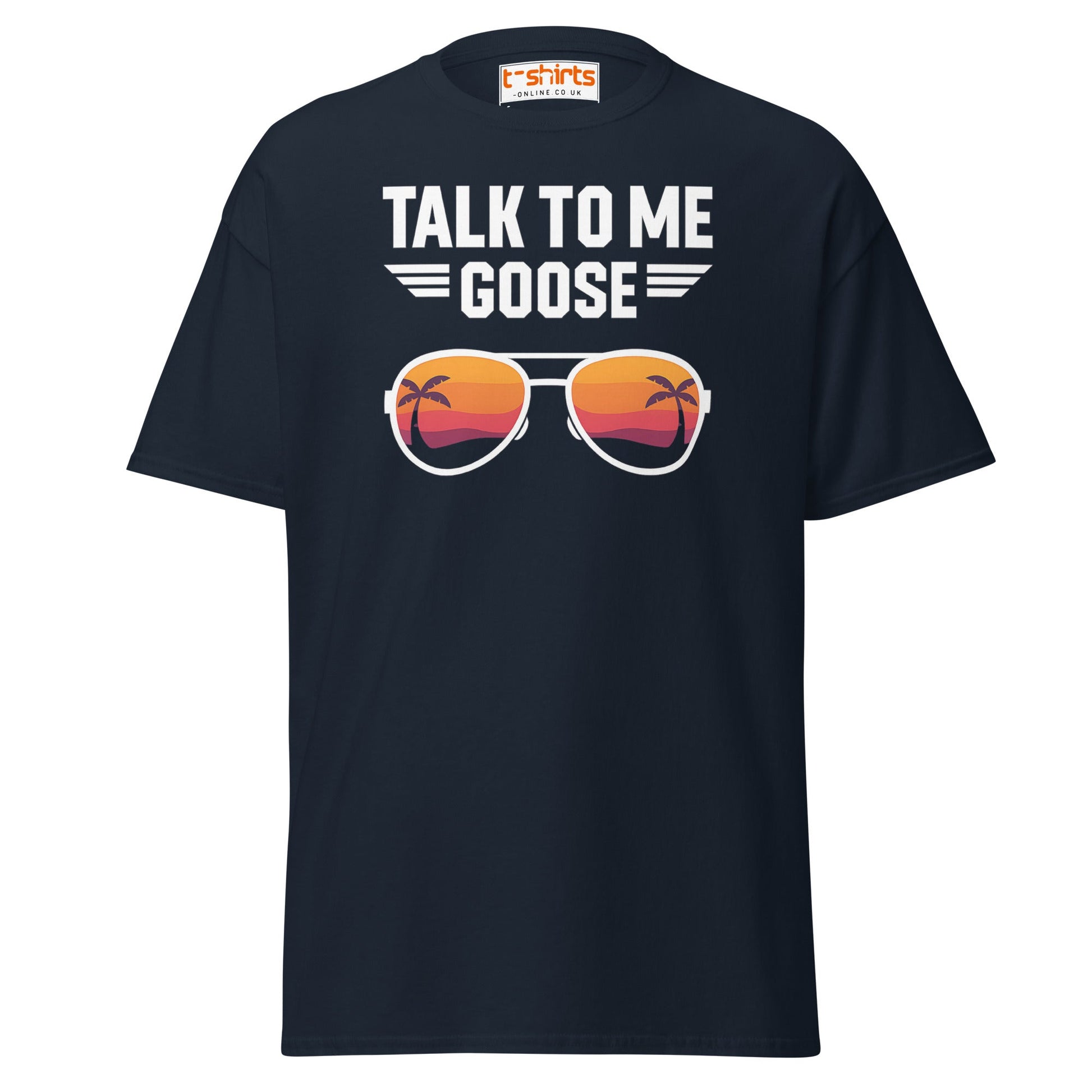 Talk To Me Goose T-Shirt – Retro Aviator Tee - Navy - T-Shirts Online