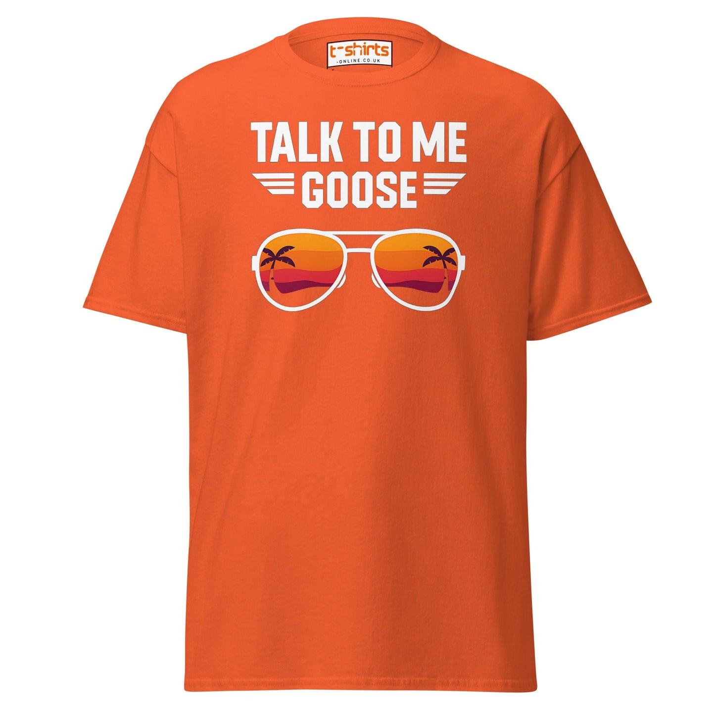 Talk To Me Goose T-Shirt – Retro Aviator Tee - Orange - T-Shirts Online
