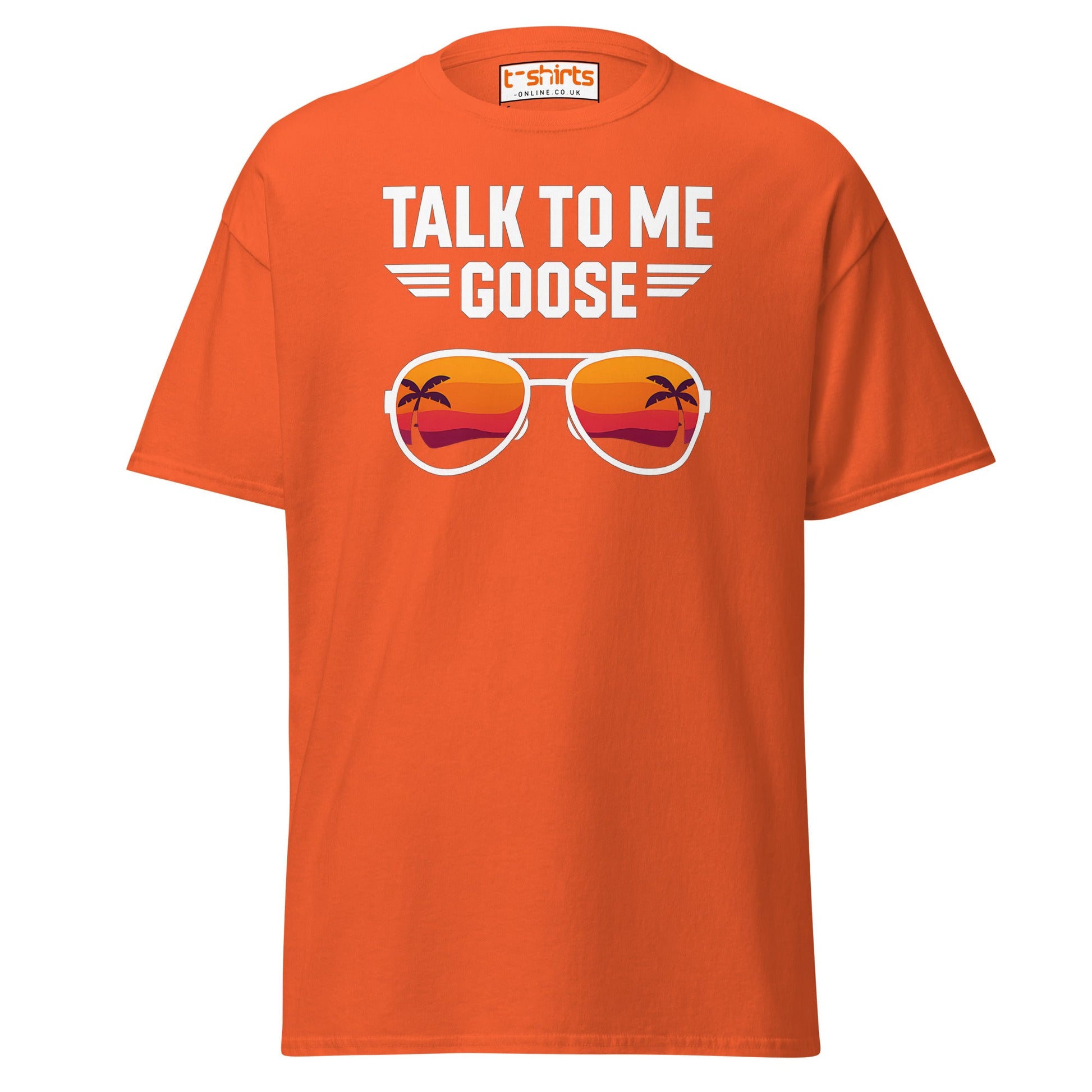 Talk To Me Goose T-Shirt – Retro Aviator Tee - Orange - T-Shirts Online