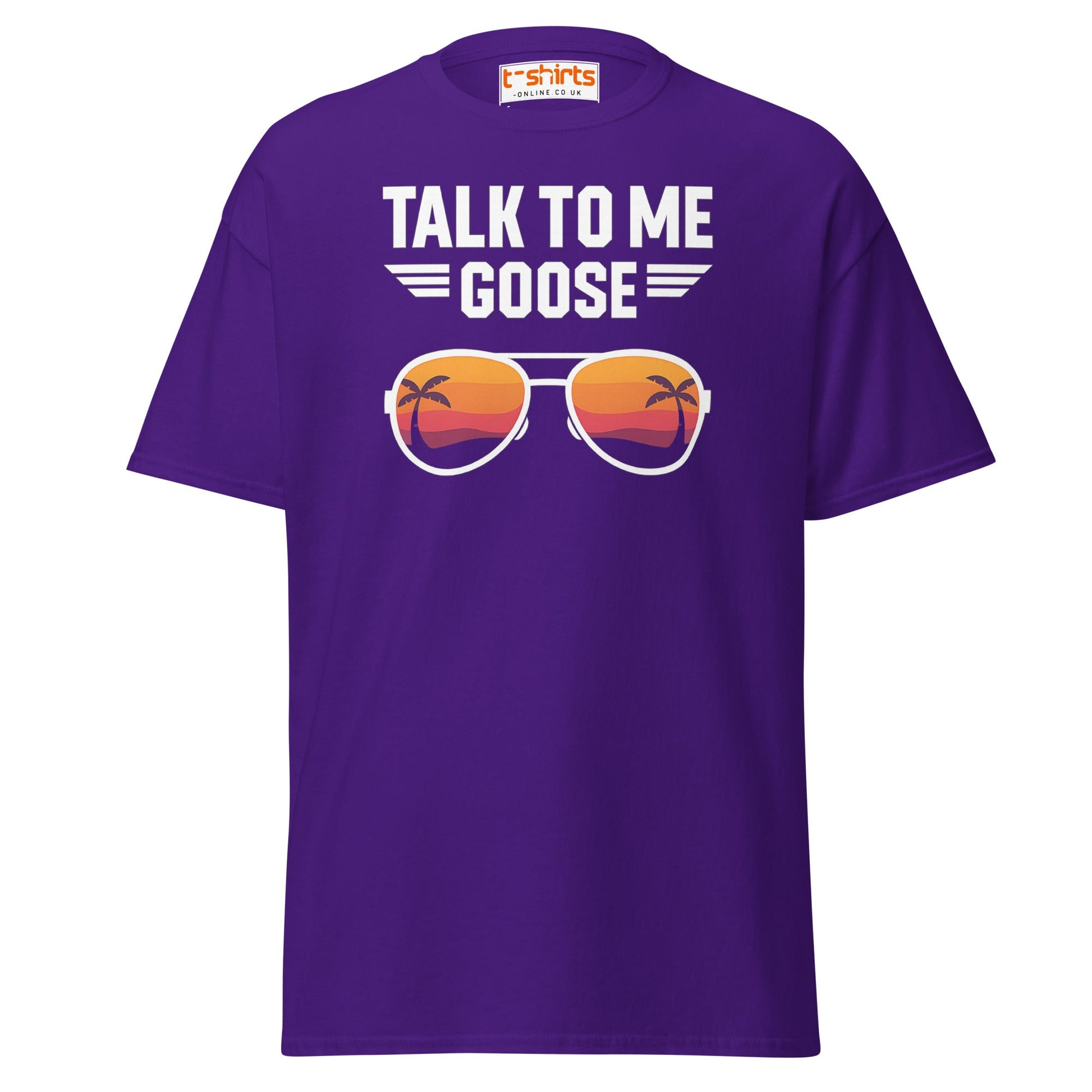 Talk To Me Goose T-Shirt – Retro Aviator Tee - Purple - T-Shirts Online