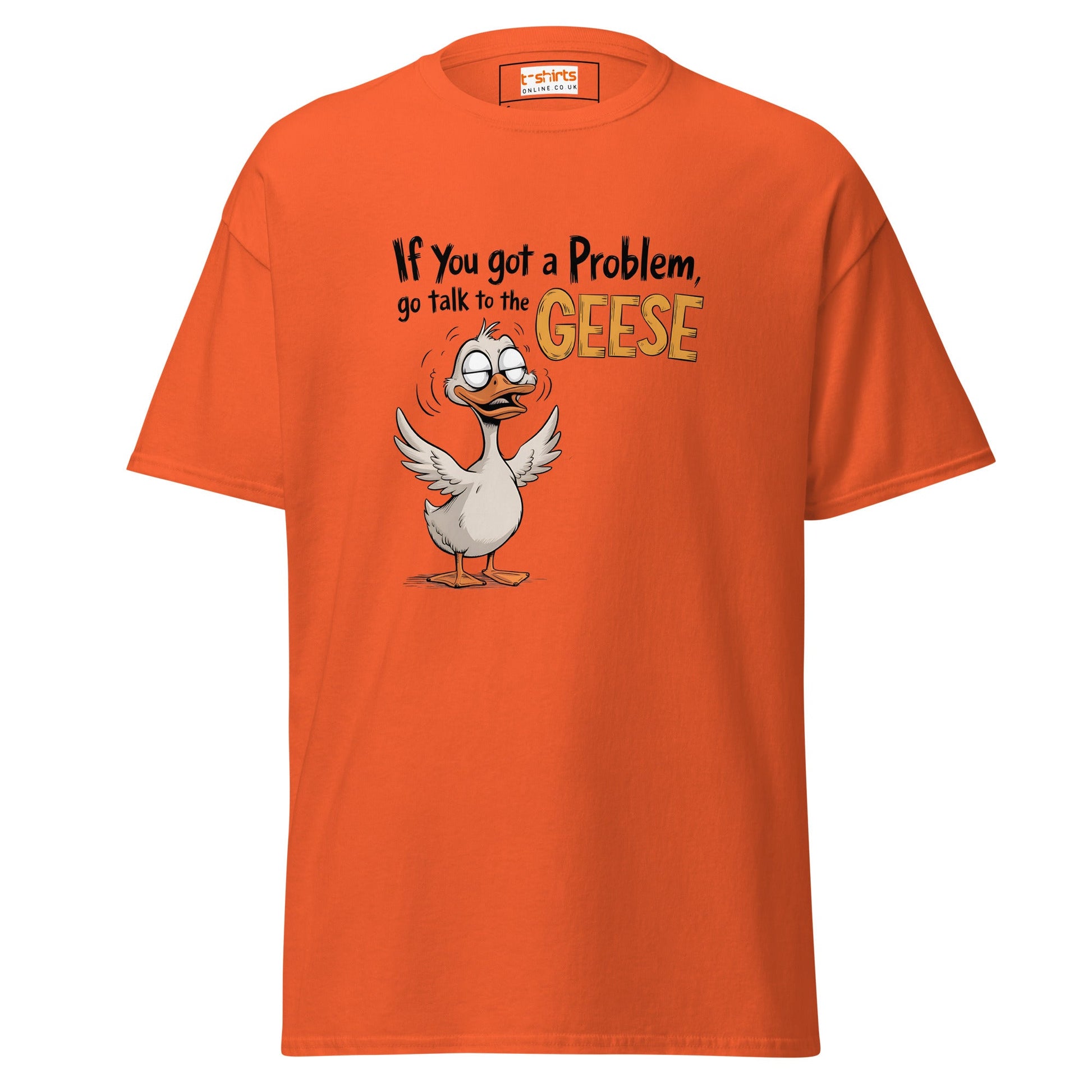 Talk to the Geese | Duck T-Shirt - Orange - T-Shirts Online