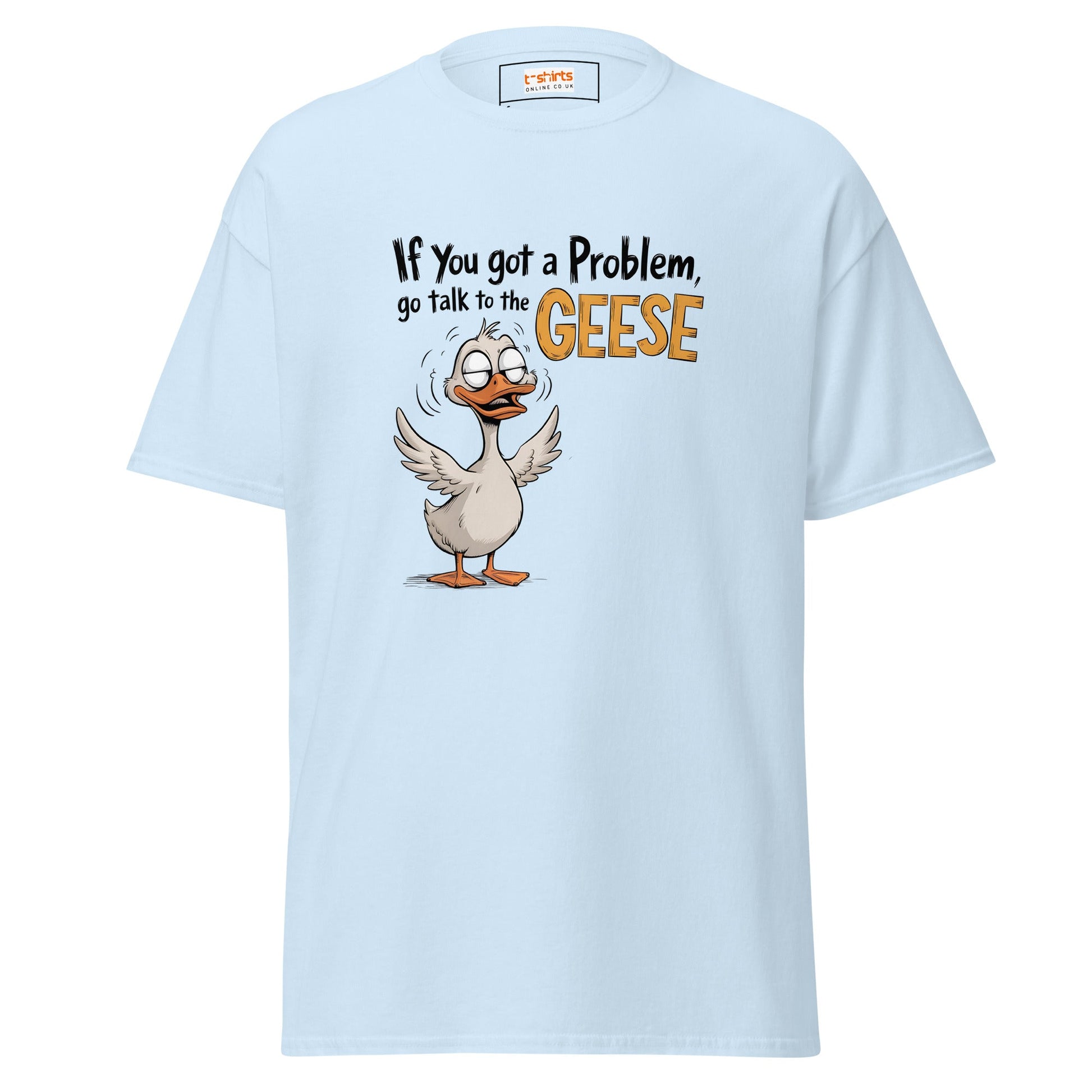 Talk to the Geese | Duck T-Shirt - Light Blue - T-Shirts Online