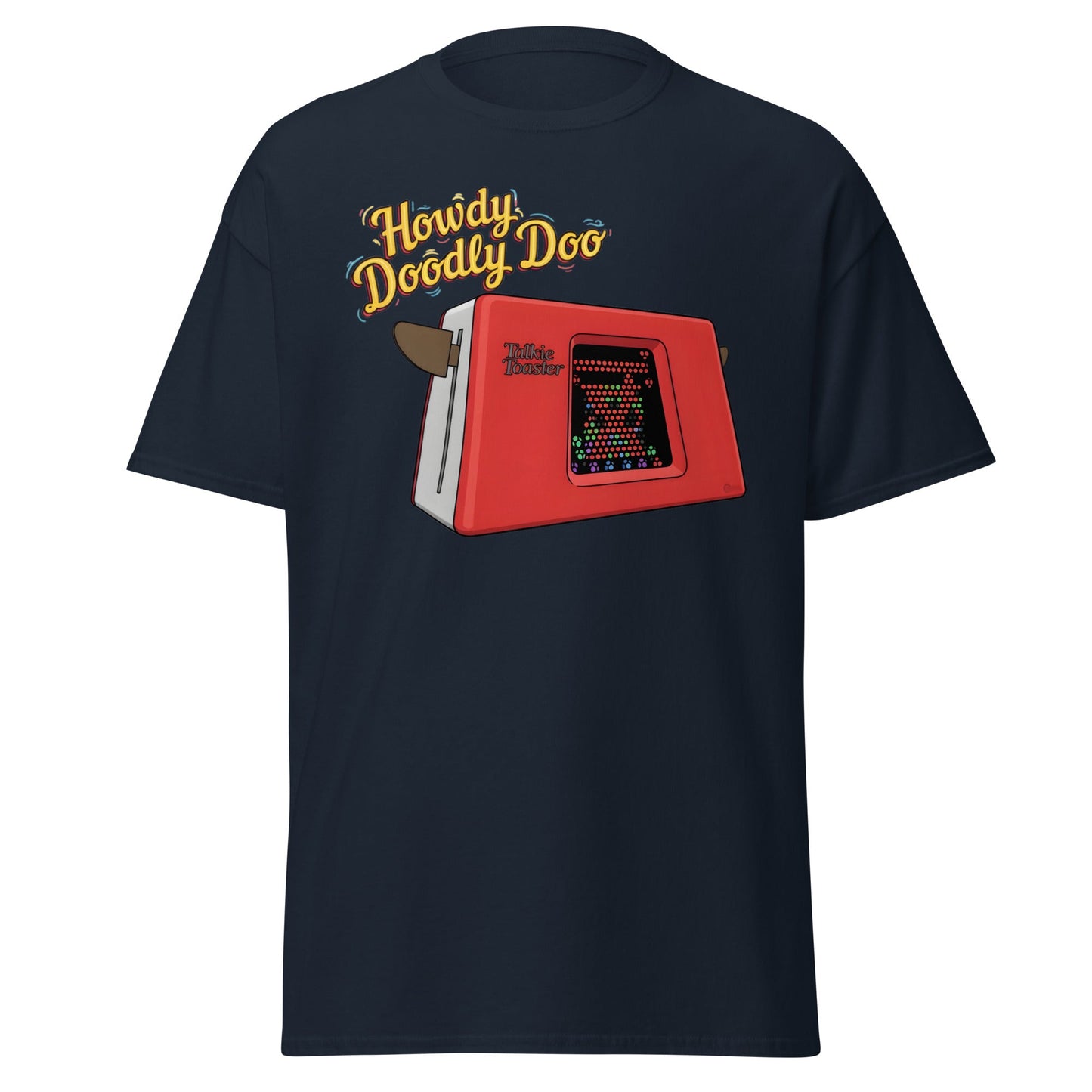 Talkie Toaster Howdy Doodly Doo Funny Sci - Fi T-Shirt - Navy - T-Shirts Online