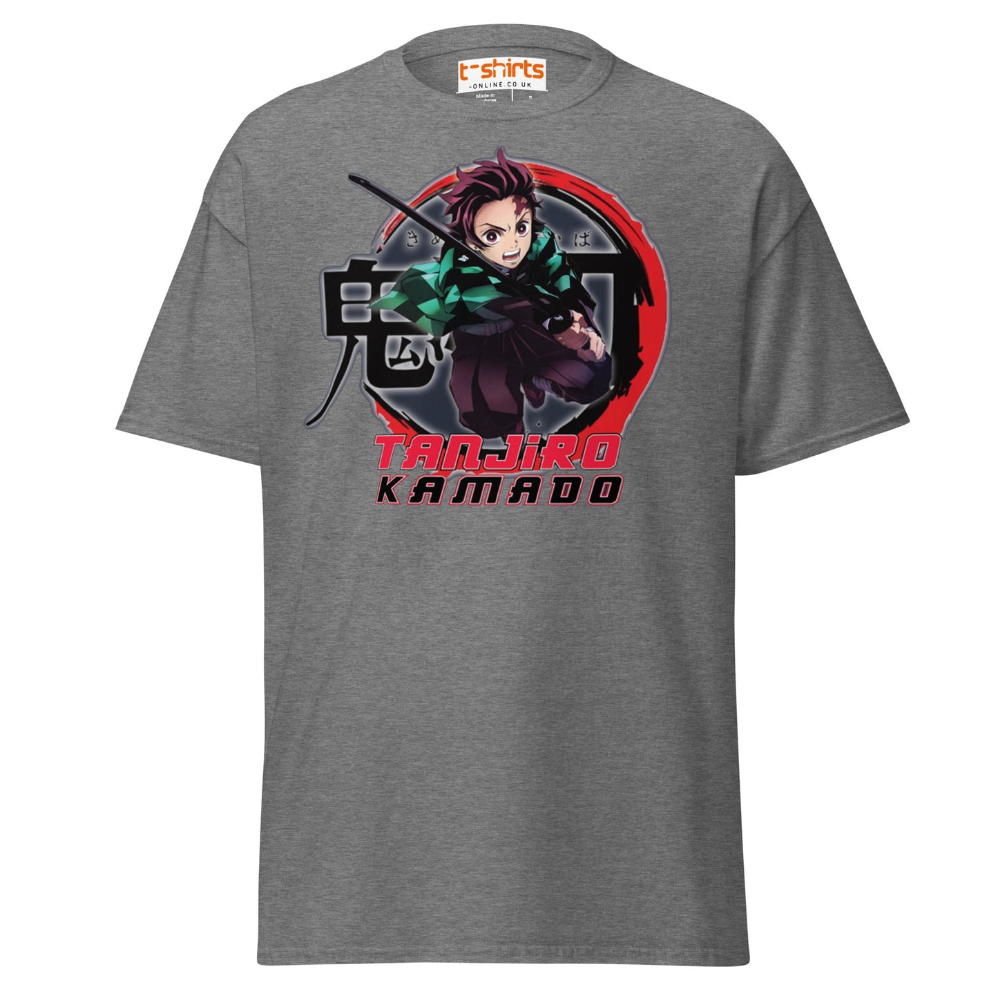 Tanjiro Kamado T-Shirt – Anime Warrior Battle Tee - Graphite Heather - T-Shirts Online