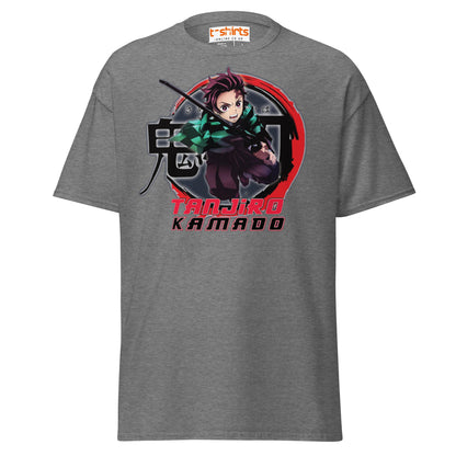 Tanjiro Kamado T-Shirt – Anime Warrior Battle Tee - Graphite Heather - T-Shirts Online